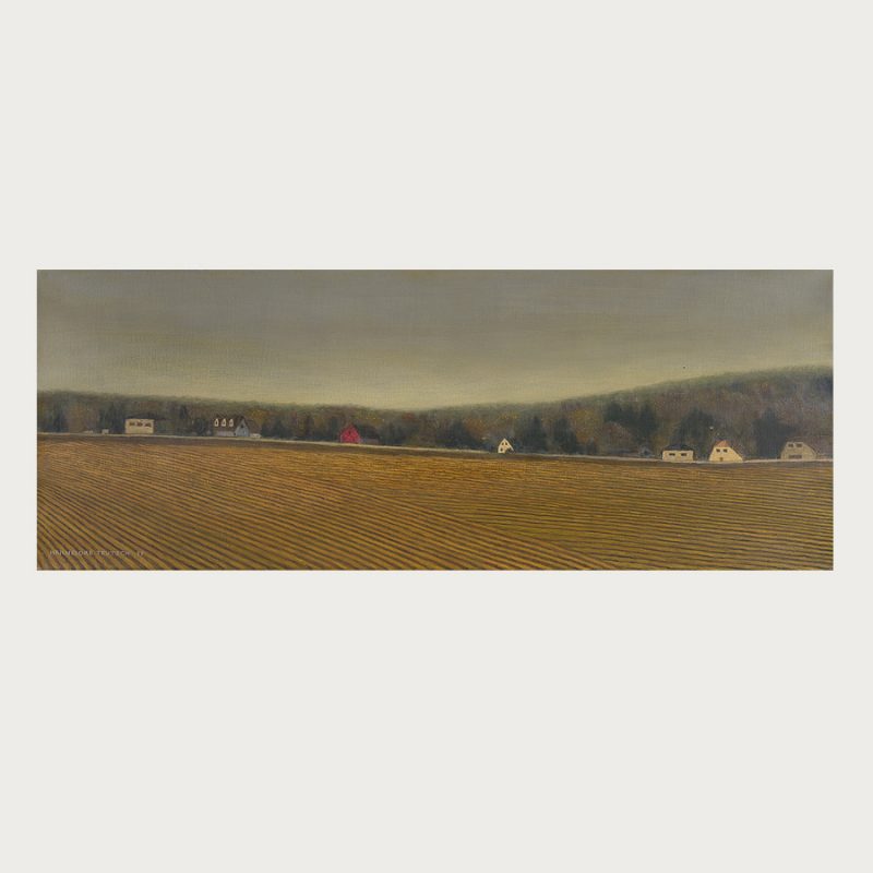 Hannelore Teutsch | Ortsrand | Tempera auf Leinwand | 2017 | 30 x 78 cm